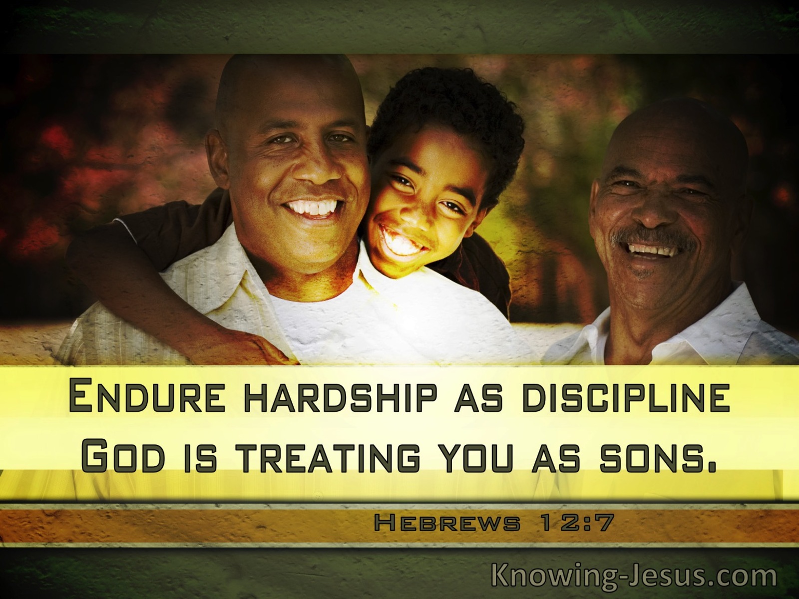 Hebrews 12:7 Endure Hardship As Discipline. God Is Treating You As Sons (windows)04:18